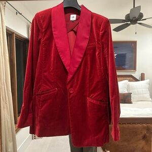 CAbi Women’s Red Velvet Blazer